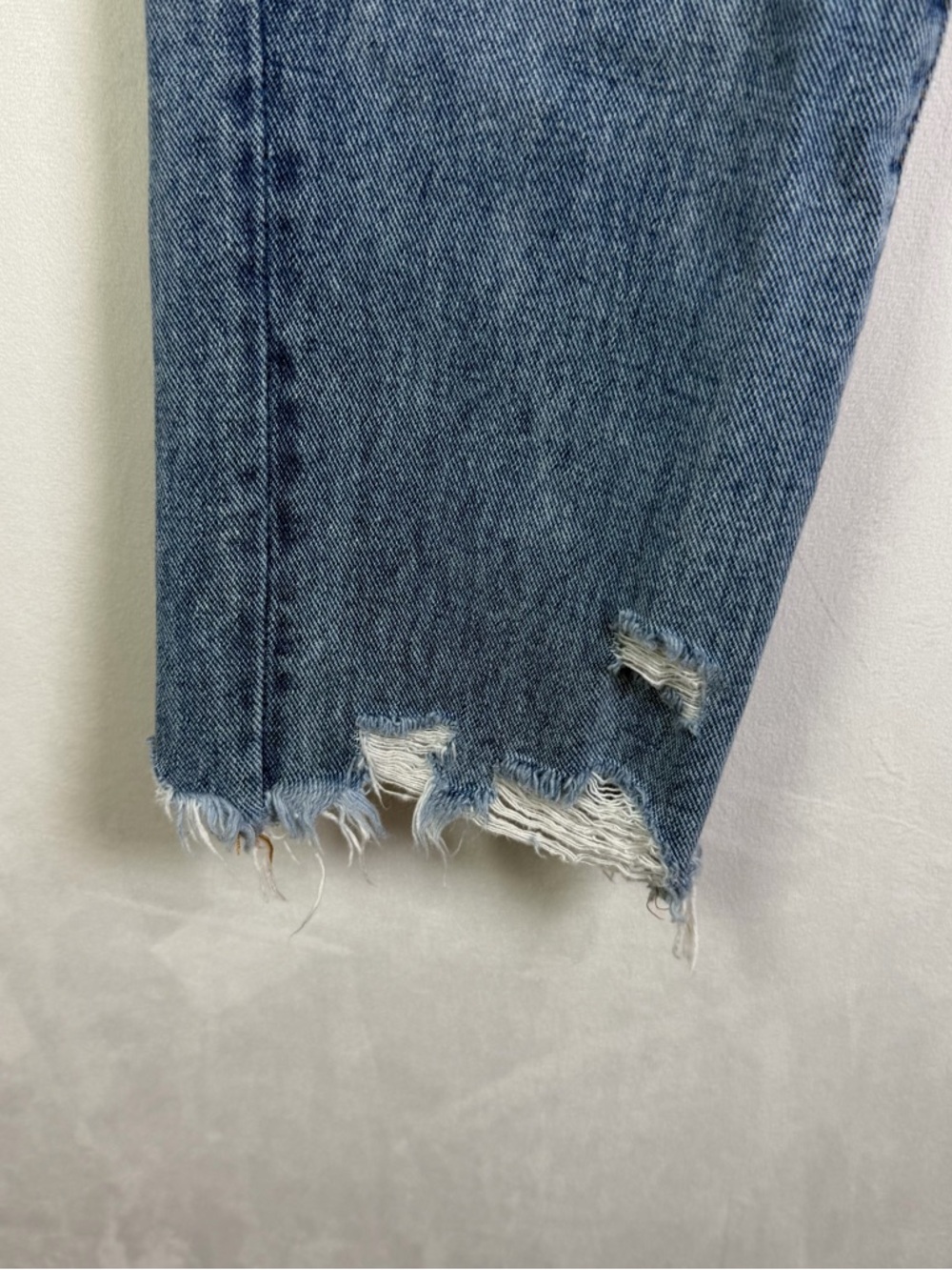 VERVET Women’s Distressed Straight Leg Jeans 25” Raw Hem High Rise Light Wash - Picture 4 of 9